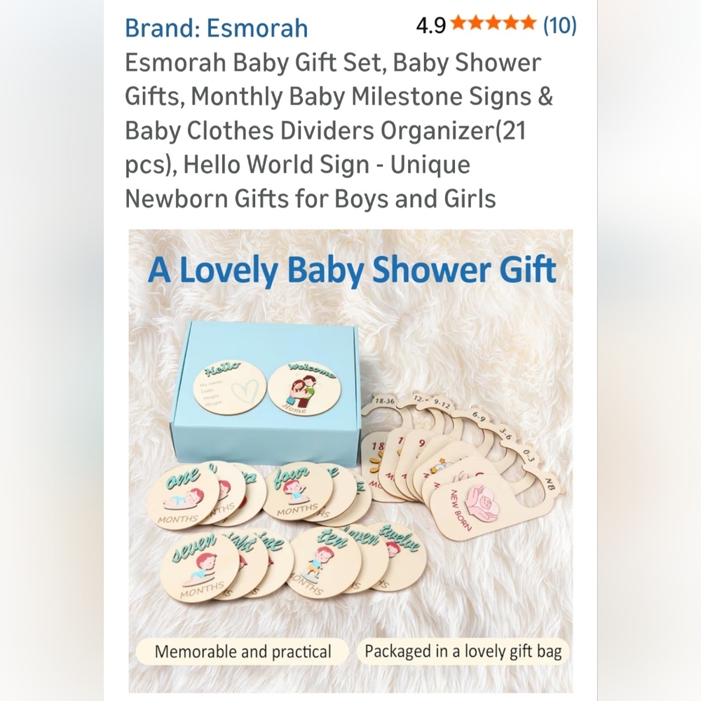 Baby Milestone Sign Set - Blue - Picture 2 of 12